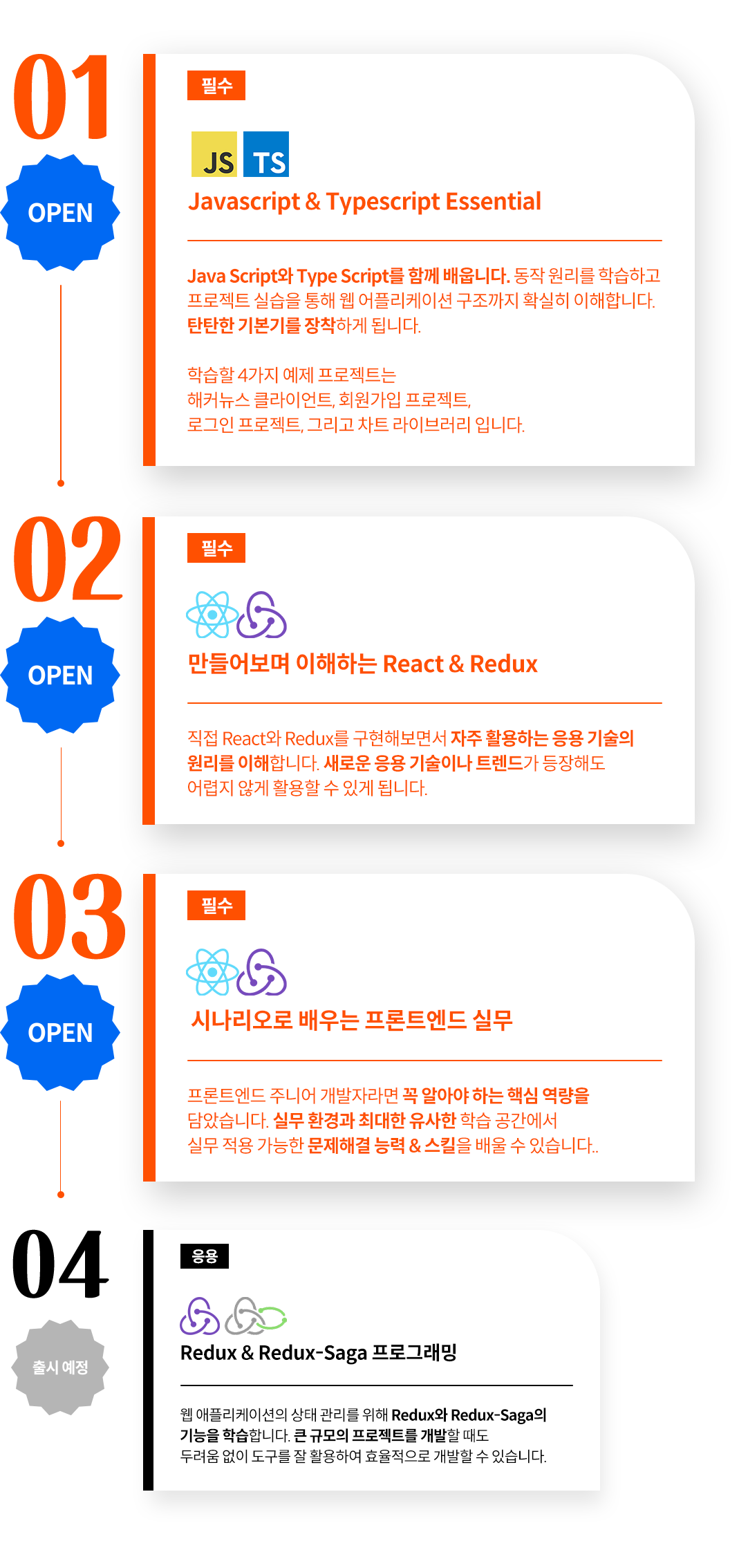 우아한형제들 기술이사 김민태의 프론트엔드 아카데미 온라인 강의 시리즈 커리큘럼