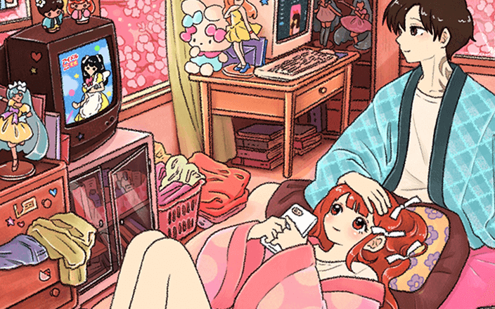 키치함이 돋보이는 아이패드 모션 일러스트