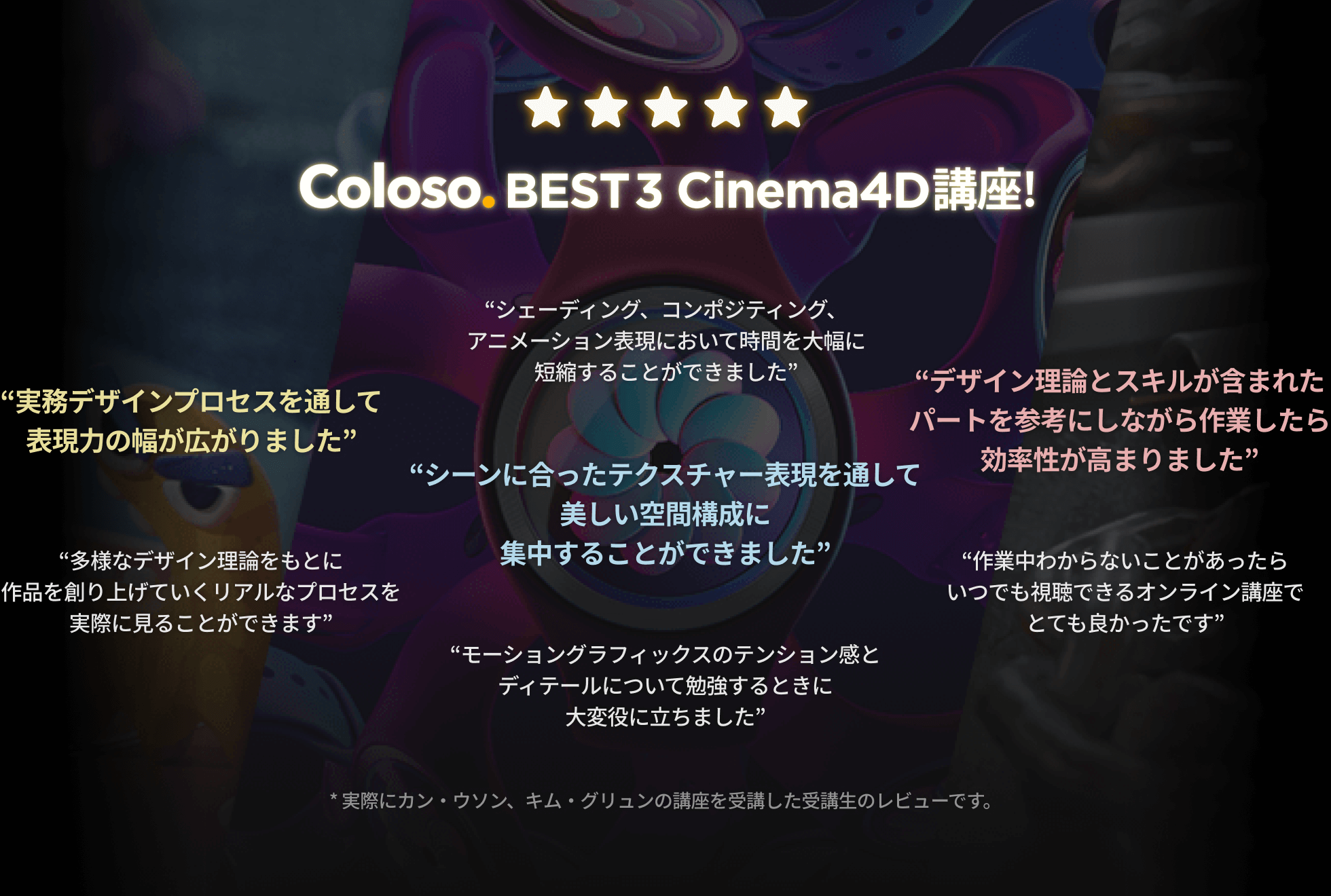 Coloso カン・ウソン＆キム・グリュン C4DモーショングラフィックススタイルマスターClass