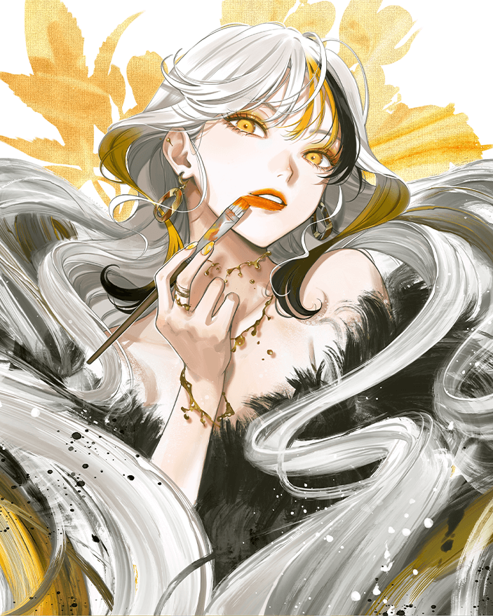 Coloso Takashi Character Illustrations using thick painting methods and glamorous designs