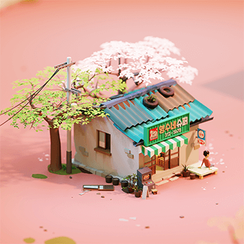 블렌더 아이소메트릭 아트워크 예시