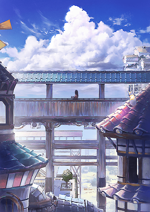 Coloso M.B 構図とキャラクターを活用した奥行のある背景イラスト