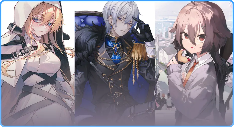 ImageSlide<b>인기 일러스트레이터 3인의<br> 고퀄리티 일러스트 시연</b>