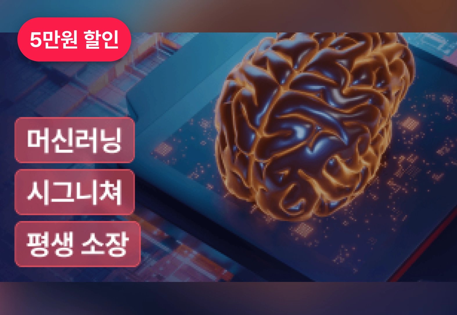 ImageSlide<b> 초격차 패키지 : 50개 프로젝트로<br>완벽하게 끝내는 머신러닝 SIGNATURE </b>