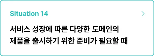 ImageSlide<b>문제 상황</b><br>서비스의 확장을 위해 프로덕트가 포함하는  제품군이 늘어났다.<br>단일 프로덕트를 멀티 도메인 프로덕트로 변경하라!<br><br>