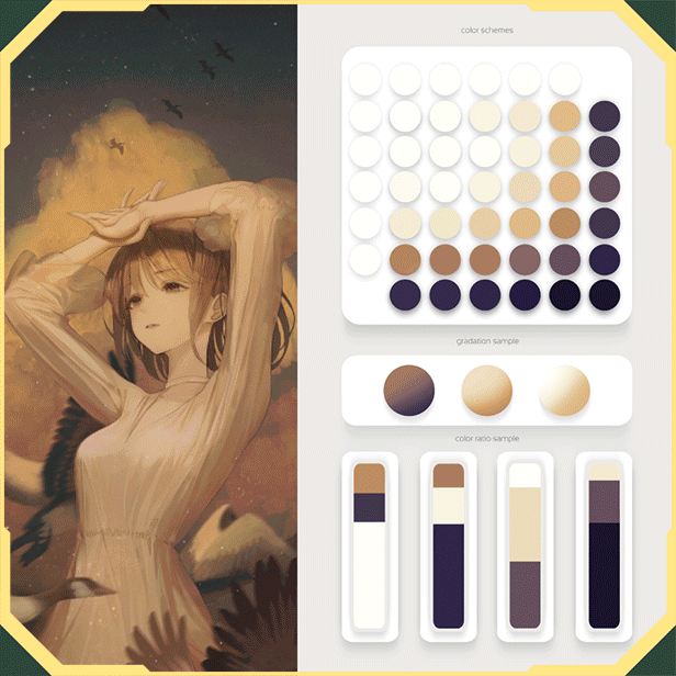 ImageSlide<b><font color=#FFE484>프로가 엄선한 컬러팔레트 26종</b></font>
