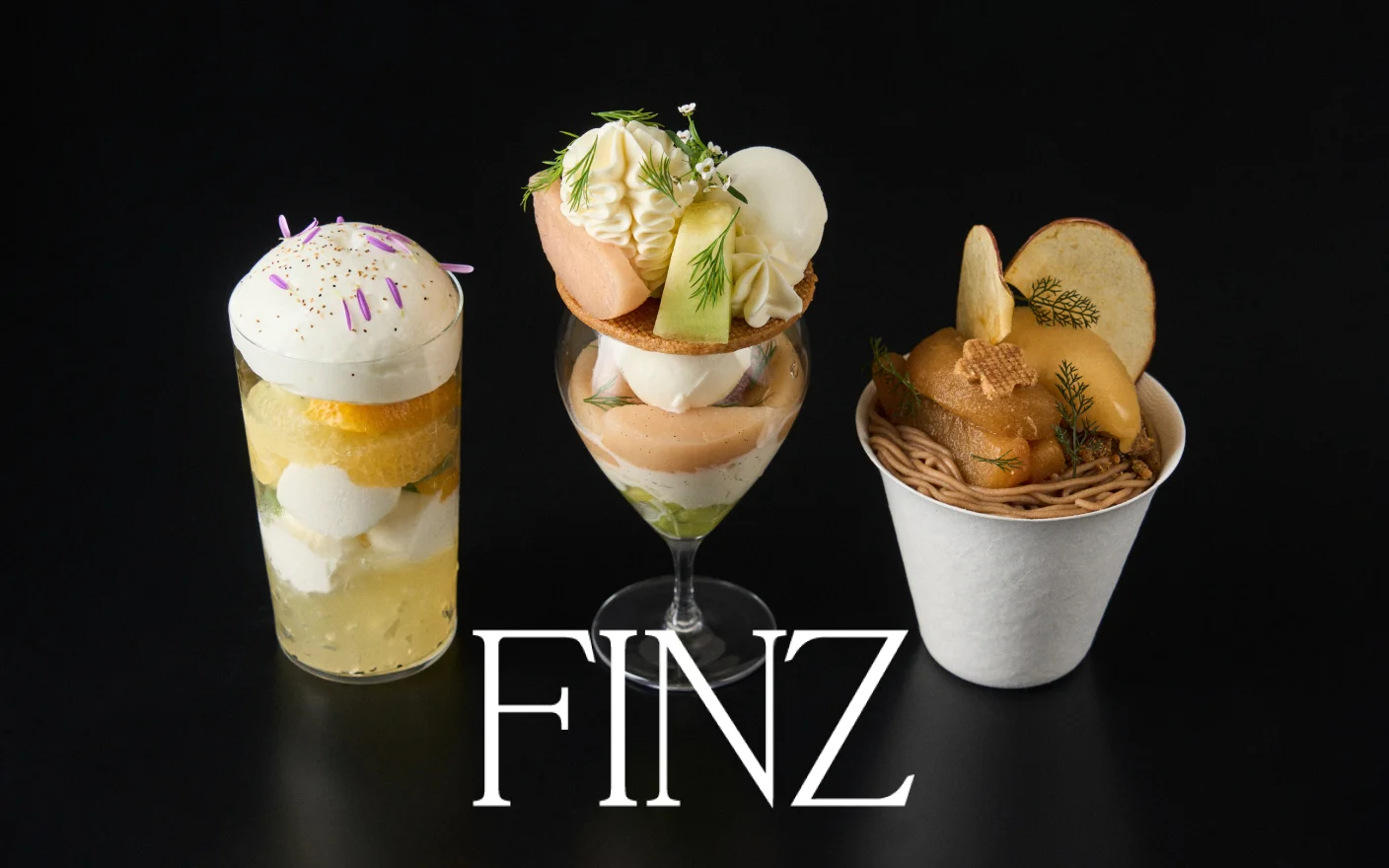 성수 핀즈의 계절 파르페와 플레이팅&코스 디저트