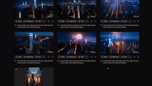 ImageSlide<font color=#ccc>
Pikalabs를 활용한 text to video 프롬프트 입력
</font>