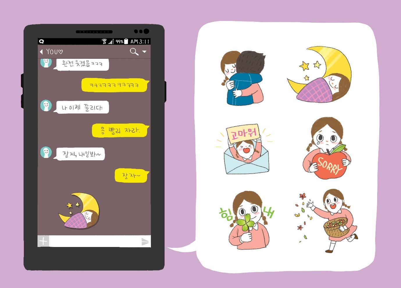 카카오톡 이모티콘 시장 규모는 1조원을 넘어설 것으로 예상됩니다.