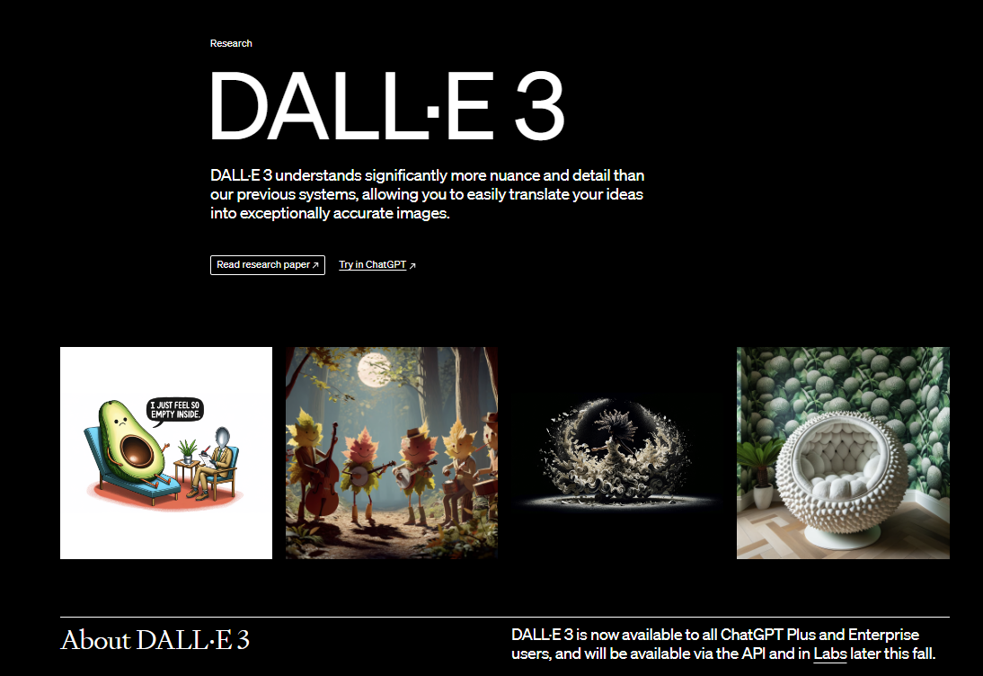 달리는 오픈AI에서 개발한 이미지 생성 AI로, 프롬프트에 그리고 싶은 대상을 입력하면 이미지를 쉽게 생성할 수 있습니다. ChatGPT 유료 버전과 통합되어 별도 플랫폼 없이 이미지 생성이 가능합니다. 미드저니는 디스코드를 통해 이미지를 생성해야 하지만, 달리는 ChatGPT를 통해 간편하게 사용할 수 있어 좋은 평가를 받고 있습니다.