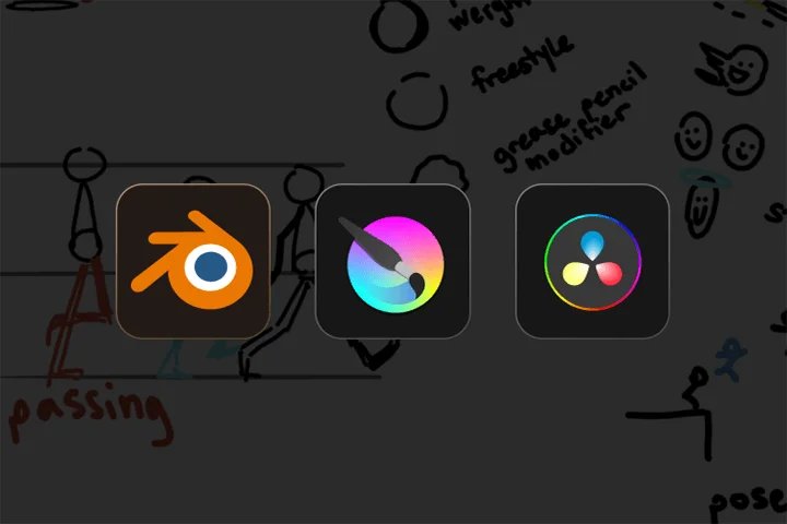 Blender3D (minimum), Krita, DaVinci Resolve.