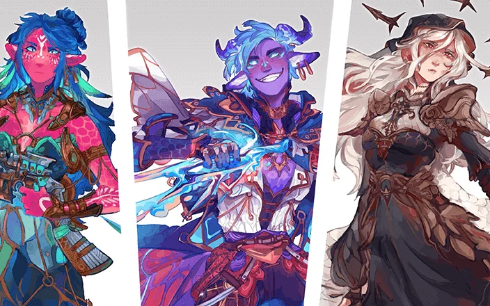 판타지 속 등장인물 같은 컨셉추얼한 캐릭터 디자인