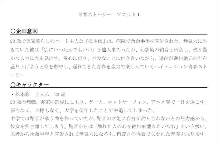 Coloso ライトノベル作家 あまさきみりと 講座例題