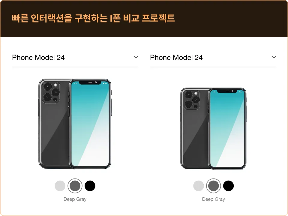 ImageSlide<b>| Next.js 14 앱 라우터<br></b><span style="color:#CCCCCC">
∙ Next.js 14 환경 설정하기<br>
∙ Next.js 14에 도입된 Client-Side Components와 Server-Side Components
</span>
<hr style="border:dashed 0.5px #646464;">

<b>| 속도 개선 및 최적화
<br></b><span style="color:#CCCCCC">
∙ Static Rendering : Next.js 14의 SSG 개념 및 구현 과정 학습<br>
∙ SEO(검색엔진최적화)를 위한 웹 페이지의 메타 데이터 설정 및 사이트 맵 동적 생성<br>
∙ Google Light house로 성능 개선 포인트 찾기<br>
∙ 이미지 최적화 및 반응형 이미지 제작
</span>