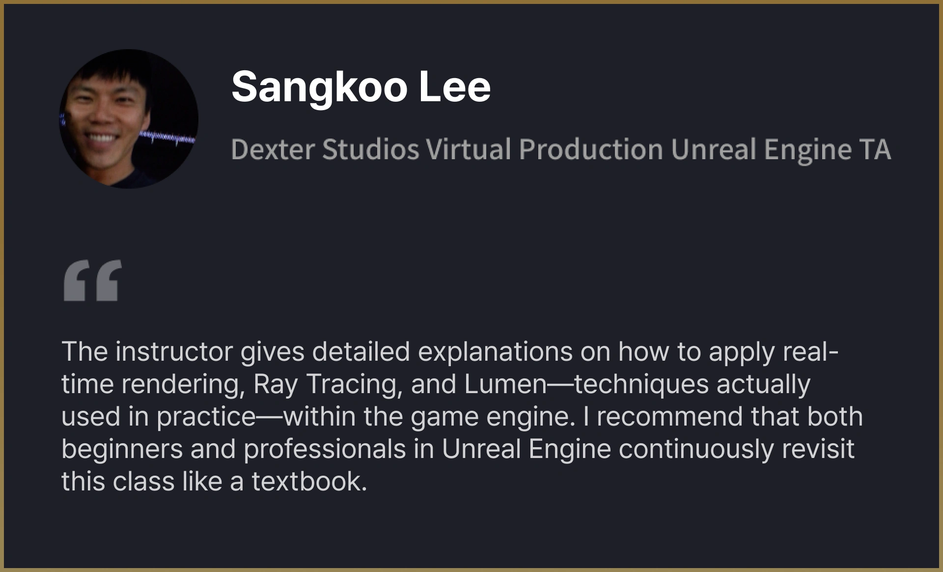 Coloso 3D Artist Youngjo Cho Student Reviews