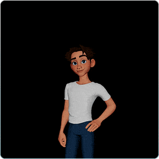 ImageSlide<b>기쁘게 팔 흔들며 인사하기</b>