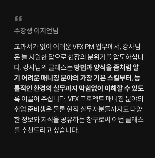 콜로소 VFX 프로듀서 최인영