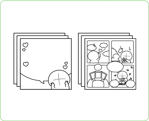 ImageSlide<b>인스타툰 1컷, 4컷, 자유컷 가이드, 스토리보드 시트</b>