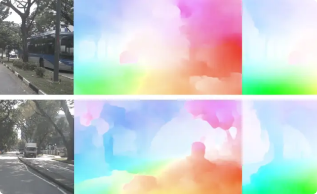 ImageSlide<span style="font-size: 16px; font-weight: 700;">     Optical Flow </span> <span style="display: block; height: 4px;"></span> <span style="font-size: 16px; color: rgba(0, 0, 0, 0.7);">     영상 내 물체의 움직임 패턴을 의미하며 프레임 간 픽셀 이동 방향과 거리 분포를 학습합니다. </span>