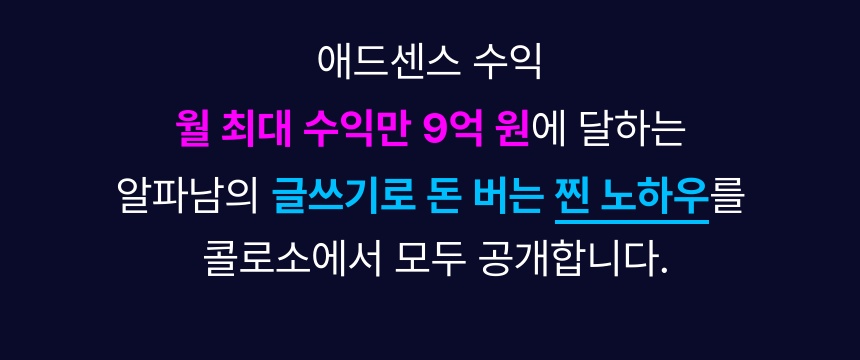 애드센스 전문가 알파남