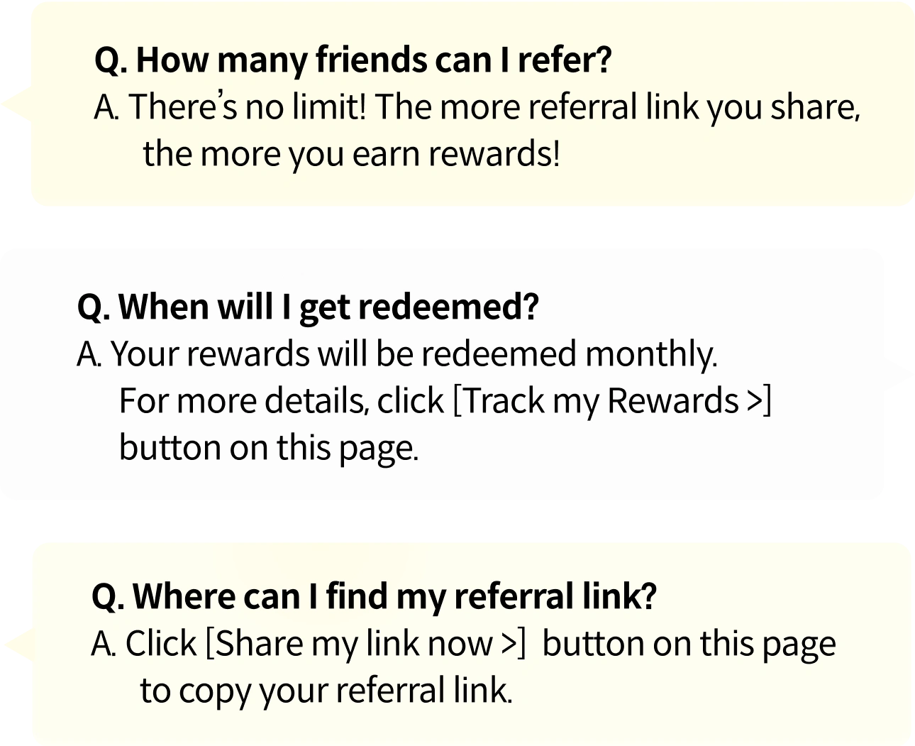 Refer your Friends & Get Rewards FAQs