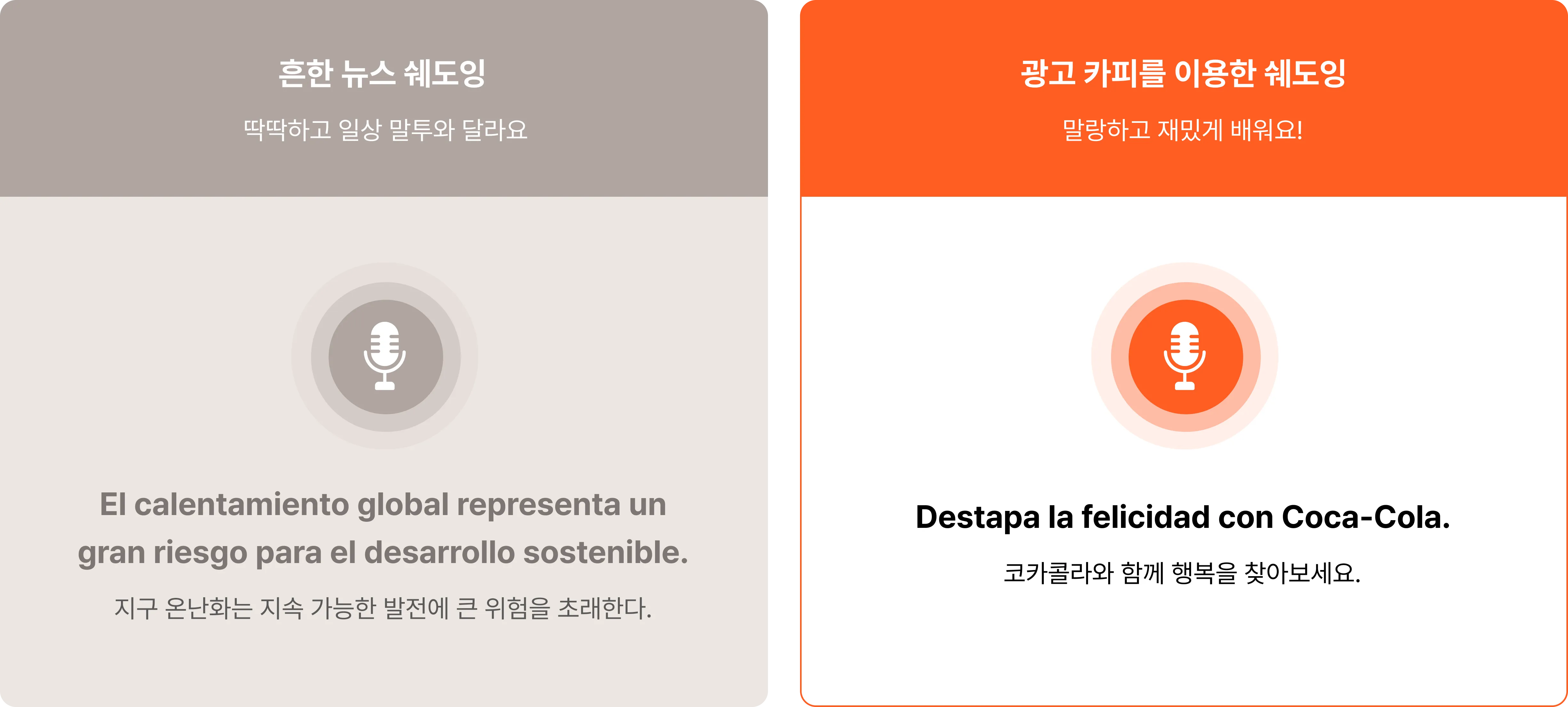 스페인어쉐도잉, 스페인쉐도잉, 스페인어발음