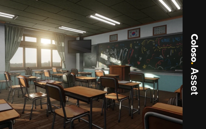 Blender 3D Classroom Details Full Set