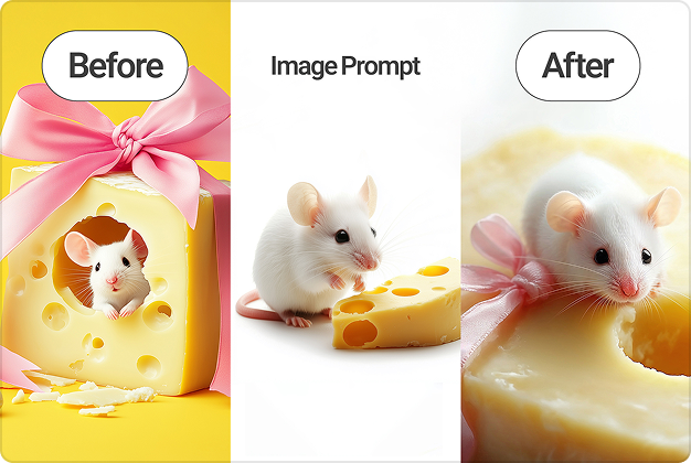 ImageSlide<b>STEP 3. </b><br>이미지 프롬프트를 활용해 리얼한 동물 생김새 표현