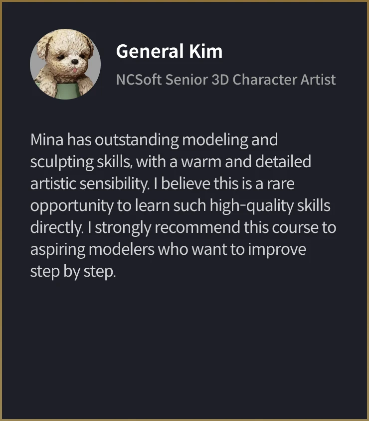 3D Character Artist, Mina Kim