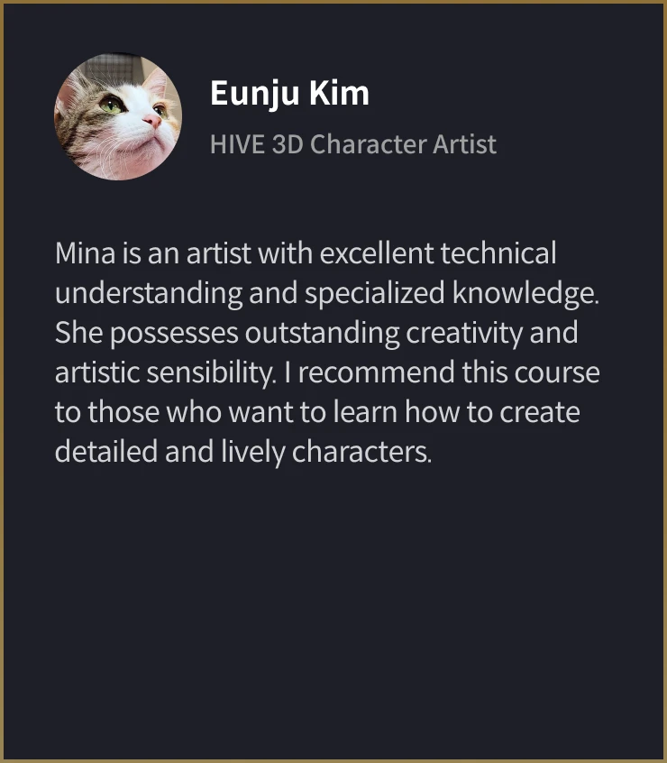 3D Character Artist, Mina Kim