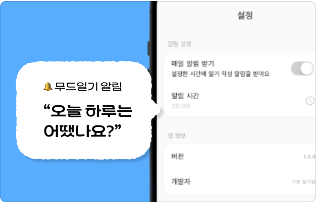 ImageSlide<b>감정일기 앱 + 푸시알림</b>