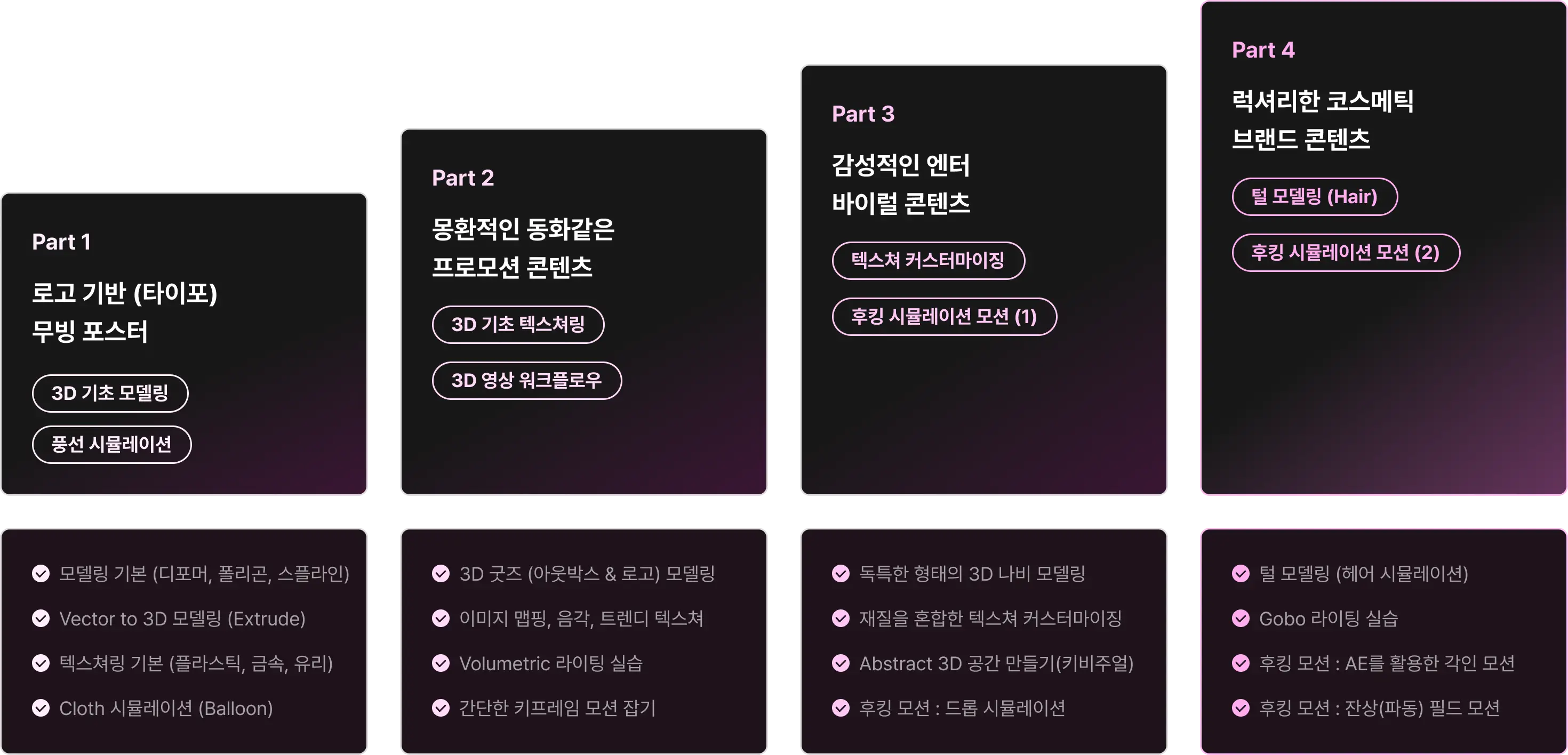 트렌디하고 아이코닉한 엔터 & 브랜드 3D 비주얼 콘텐츠 | 패스트캠퍼스