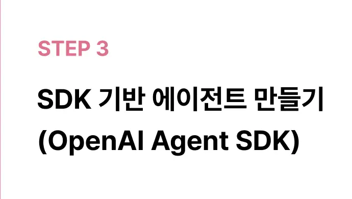 ImageSlide· Agent SDK / Agent Builder 이해<br> · File Search 기반 RAG 챗봇<br> · CS 챗봇 싱글 에이전트