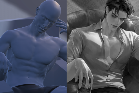 <p>러프부터 완성까지, 흑백 일러스트로 복습 끝내기</p>