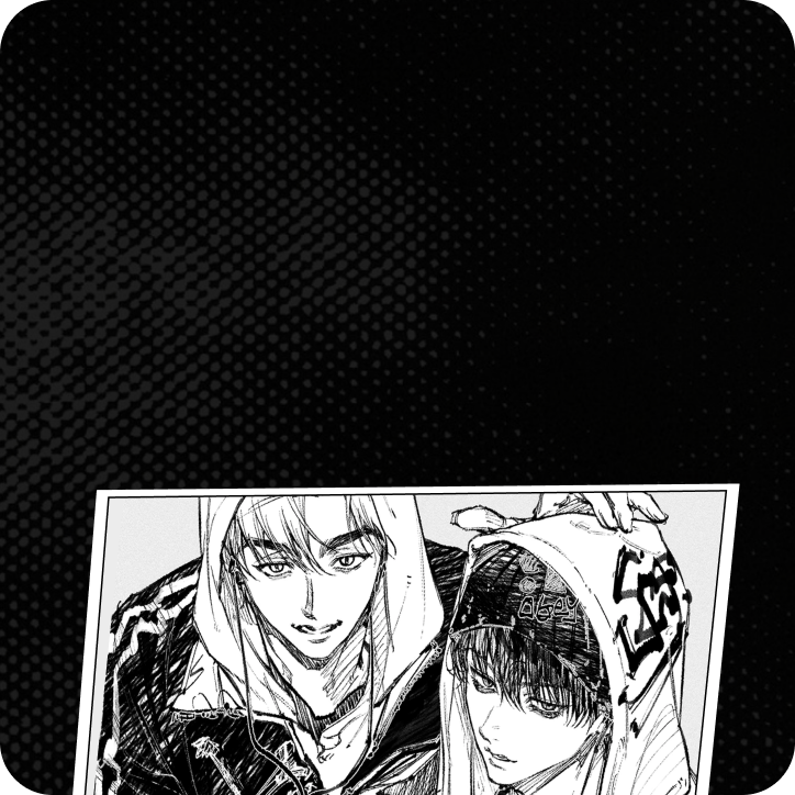 흑백 선화 남캐 드로잉