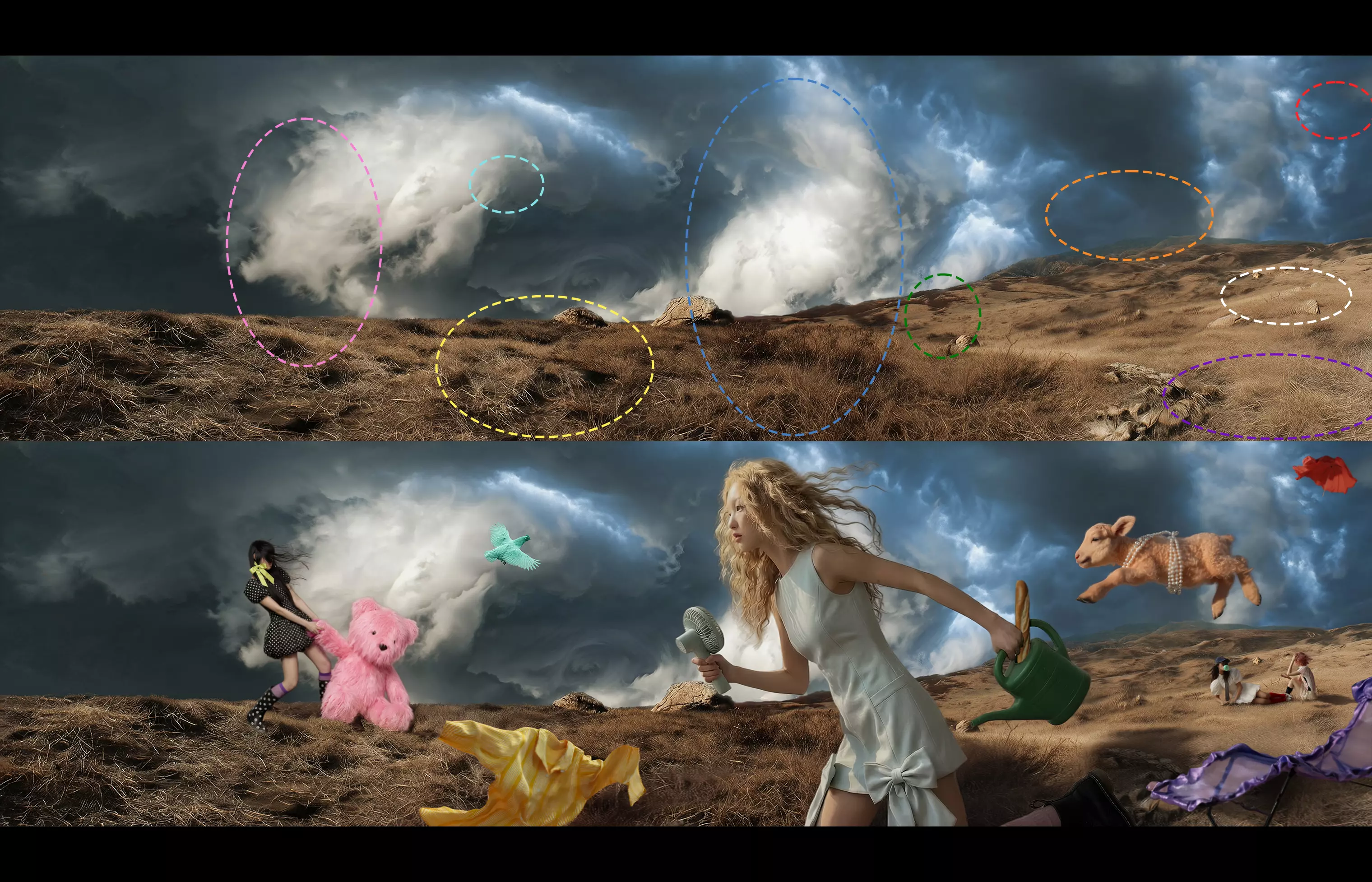 ImageSlide<b><span style="color:#6B8AFF;">STEP 3. <br></span>Photoshop AI와 Kling 을 활용한 세계관 영상 제작</b><br>