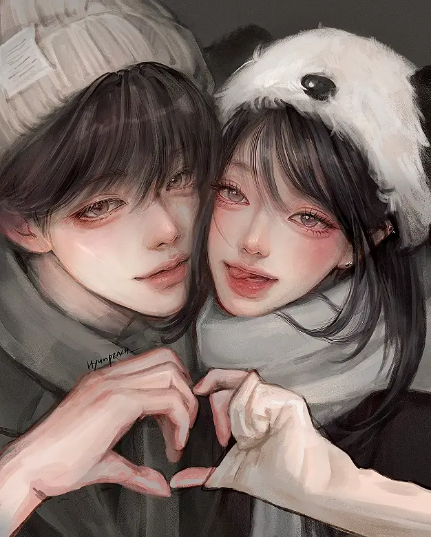 ImageSlide<span style="font-size:16px;"><font color=#B86E9B><b>예제 05. 힙한 분위기의 커플 인물화</b></font></span><font style="display: block;margin-top: 5px;"></font> • 2인 인물 드로잉 주의할 점 (배치, 구도, 포즈)<br> • 남자와 여자 인물 드로잉 차이점