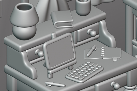 家具や小物のモデリング<br>