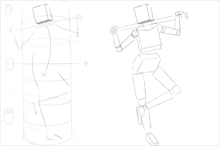 <p>เคล็ดลับการวาดร่างกายคนจาก<br>หลายมุมมองผ่านมิติและทัศนมิติ</p>