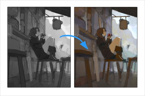 <p><strong>แสงและการลงสี</strong></p>