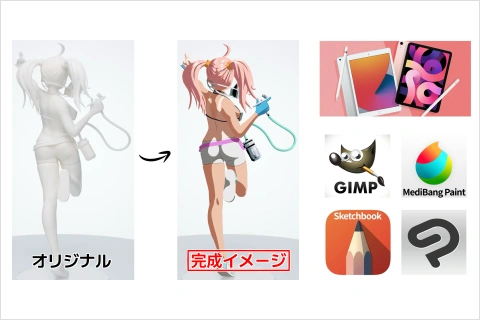 <p>フィギュア塗装における下書き方法</p>