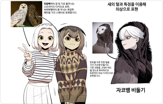 ImageSlide깃털을 활용한 의상 디자인