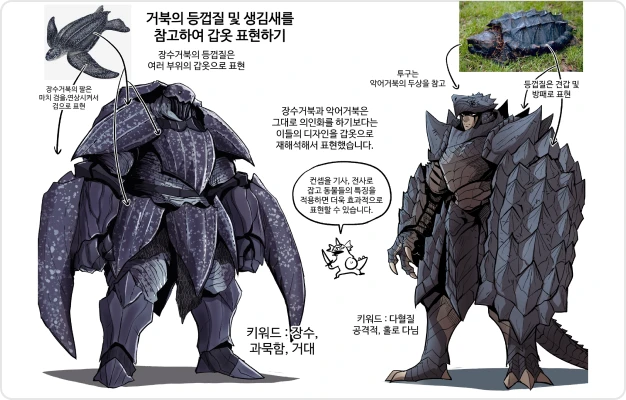 ImageSlide등껍질을 활용한 갑옷 디자인