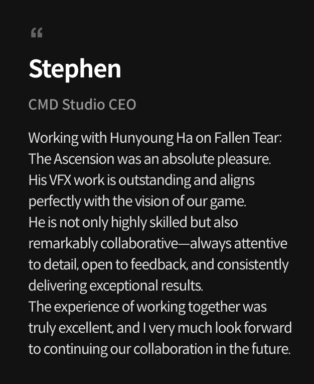 VFX Artist, Hunyoung Ha