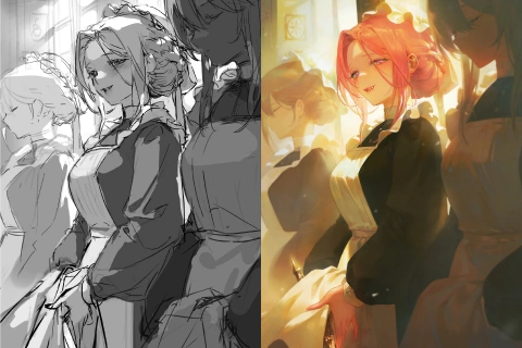 <p>그림의 균형을 잡는 명도 연습 &amp; 화면 밸런스 완성법</p>