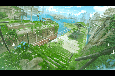 <p>복잡한 구조물도 문제없이! 스케일 큰 풀 배경 일러스트</p>