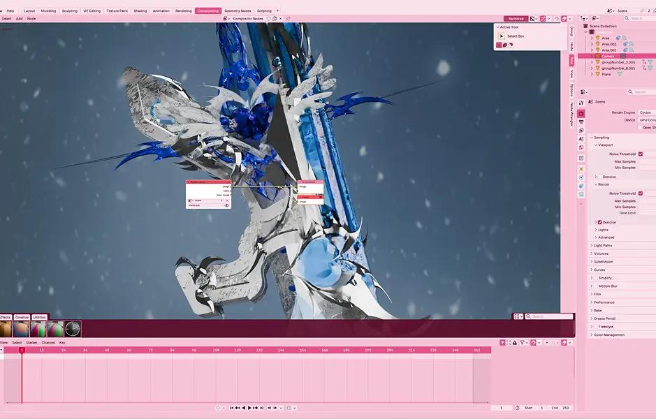 ImageSlide<span style="color:#61B1FE;"> <b> STEP 5.   </span> <br>glare 효과로 빛번짐 효과를 더해 렌더하기</b>