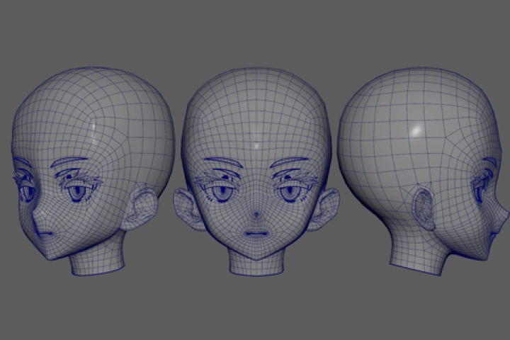 <p>どの角度からも破綻しない頭部造形</p>