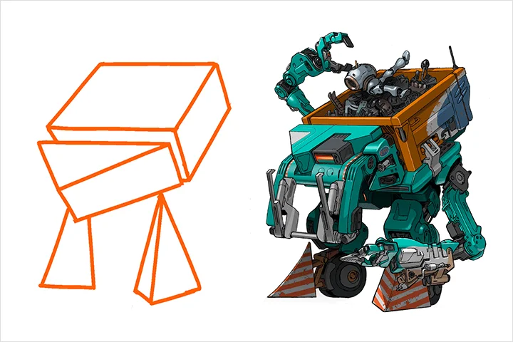 <p><strong>Turning Basic Geometric Shapes into Mecha</strong></p>