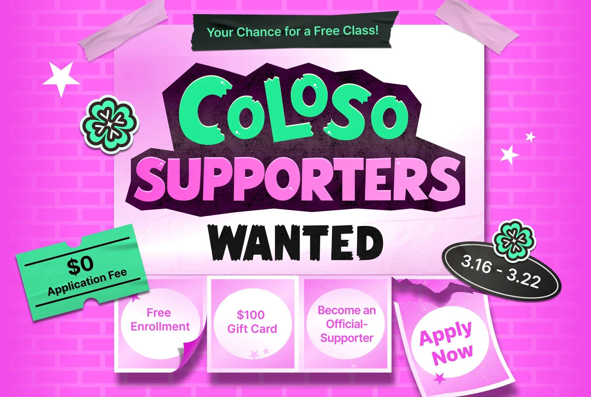 Coloso Suppoters Wanted